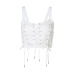 chest lace hollow tied rope ultra-short vest NSTNV130150