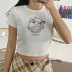 camiseta corta estampada de manga corta ajustada con cuello redondo NSTNV130165