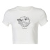 round neck tight short sleeve printing crop T-shirt NSTNV130165