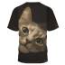 Camiseta casual con cuello redondo y estampado de gatitos de talla grande NSLBT130213