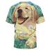 Camiseta de manga corta con cuello redondo y estampado de perro de talla grande NSLBT130207