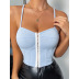 solid color wrapped chest breast button camisole NSSCY130229