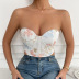 floral printed backless embroidered underwire camisole NSSCY130238
