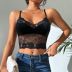 solid color see-through lace embroidery stitching camisole NSSCY130241