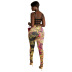 printing wrapped chest decorative buckle top and high waist pants two-piece set NSCYF130248