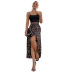 floral/leopard Printed high waist Irregular hem A-Line Skirt NSJM130255