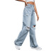 ripped high-waisted wide-leg jeans NSJM130256