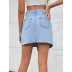 A-line high waist thin irregular denim skirt NSJM130257