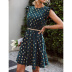 round neck sleeveless polka dot printed dress NSJM130263