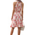 high waist floral printed sleeveless dress NSJM130265