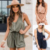 solid color loose sleeveless sling jumpsuit NSHZ130270
