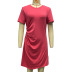 solid color short-sleeved drawstring slim dress NSHZ130278