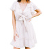 solid color ruffle short-sleeved chest strap dress NSHZ130289