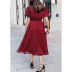 solid color jacquard chiffon short sleeve dress NSHZ130290