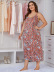 plus size suspender backless loose floral nightdress-Can be worn outside NSWFC130313