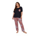 plus size print short-sleeved loose round neck two-piece Loungewear-Can be worn outside NSWFC130324