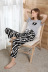 printing high waist short sleeve loose two-piece Loungewear-Can be worn outside NSWFC130326