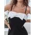 suspender backless bow color matching nightdress Loungewear-Can be worn outside NSWFC130336