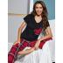 V-neck short sleeve slim wide-leg plaid two-piece Loungewear-Can be worn outside NSWFC130337