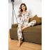 printed long-sleeved lapel loose two-piece Loungewear-Can be worn outside NSWFC130339