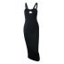 suspender wrap chest hollow backless tight solid color dress NSJYF130347