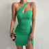 solid color backless sling slit sheath dress NSHTL130356