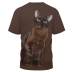 Camiseta holgada de manga corta con cuello redondo y estampado de gatos de talla grande NSLBT130611