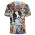 plus size dogs Print Crew Neck short sleeve T-Shirt NSLBT130609