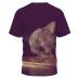Camiseta holgada de moda con cuello redondo y estampado de gatos de talla grande NSLBT130606