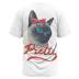 plus size kitty Print loose short sleeve T-Shirt NSLBT130605