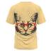 plus size Cat Print Crew Neck short sleeve T-Shirt NSLBT130601