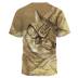 plus size Cat Print short sleeve loose T-Shirt NSLBT130598