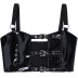 Gothic sling slim backless buckles solid color leather vest NSGYB132776