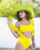 solid color ruffle sling backless tube top and one-piece swimsuit NSCSM132785