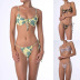 print lace-up wrap chest sling bikini two-piece set NSCSM132787