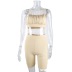 sling wrap chest high waist backless solid color vest and shorts set NSBDX132796