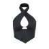 cross hanging neck backless wrap chest short solid color vest NSFH132811