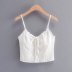 hollow embroidered sling lace-up wrap chest solid color vest NSYXB132819