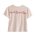 camiseta de manga corta con cuello redondo y estampado de letras en forma de corazón NSAM132859