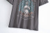 Camiseta holgada retro de manga corta con cuello redondo y estampado NSAM132861