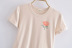 rose letter printed short-sleeved round neck T-shirt NSAM132863