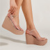 wedge high heel transparent PVC word belt sandals NSSO132875
