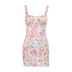sling backless low-cut slim floral dress NSFLY133511