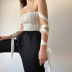 hanging neck backless slim lace-up solid color vest NSAFS133516