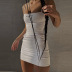 vestido corto ajustado sin espalda con tirantes estampados NSMG133520