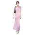 Short Sleeve High Waist round neck Slim Fishtail Long solid color Dress NSMG133524