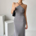 Sleeveless High Waist Slim Sling backless solid color Dress NSMG133525