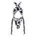 cross backless stitching wrap chest high waist cow print one-piece swimsuit NSLKL133558