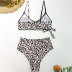 conjunto de dos piezas de bikini con estampado de leopardo y cordones sin espalda NSLRS133563