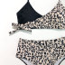 conjunto de dos piezas de bikini con estampado de leopardo y cordones sin espalda NSLRS133563